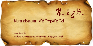 Nuszbaum Árpád névjegykártya